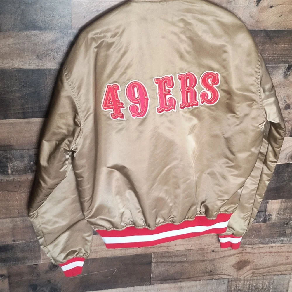 VTG NFL Super Bowl 19 Champions San Francisco 49ers Gold Bomber Starter Jacket - Picture 15 of 17